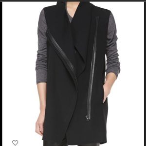 Vince Sleeveless Asymmetrical Zip Vest Dress L